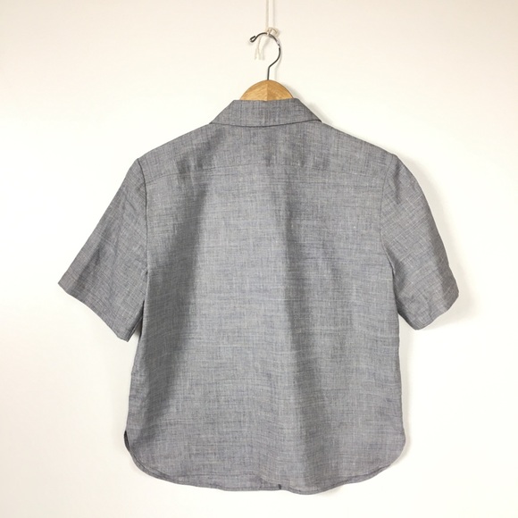 THEORY Classic Eco Sharkskin Button Down Shirt - Picture 6 of 7